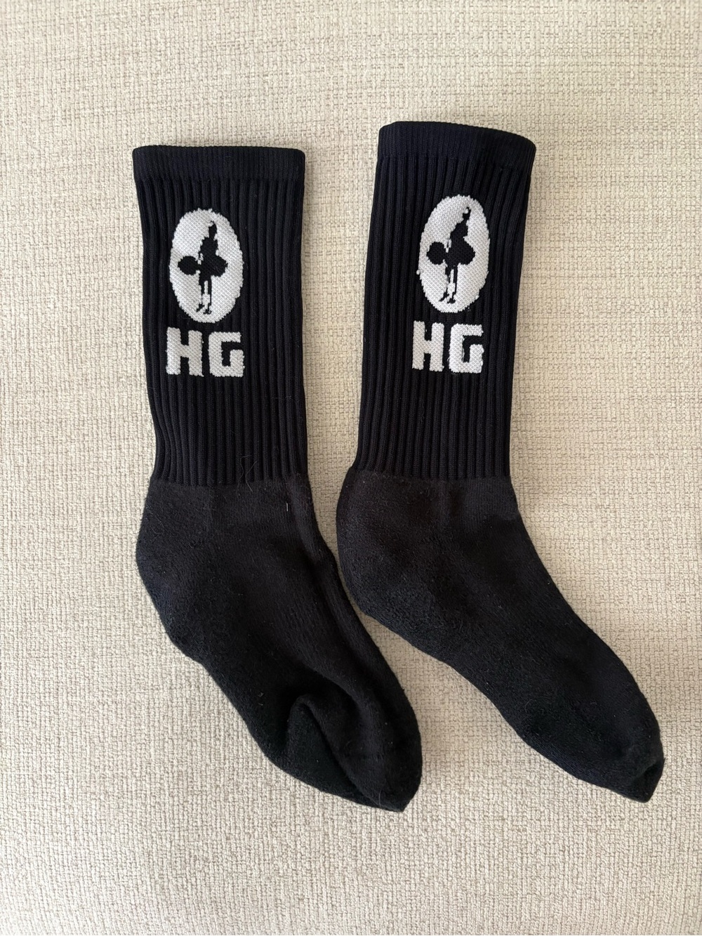 Hookgrip Black Crew Socks